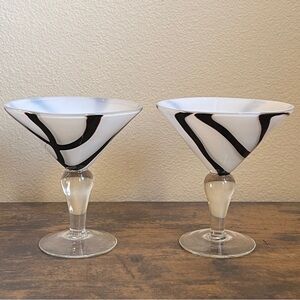 Amici Hand Blown Swirl Martini Glasses